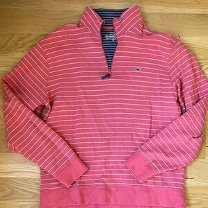 Vineyard Vines Women’s Pink/Coral Quarter Zip-Up Sweater